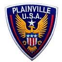 【アパレルスタッフセレクト】ワッペン アイロン PLAINVILLE USA ミリタリー 軍物 紋章 ブルー アップリケ わっぺん アイロンで簡単貼り付け 10...