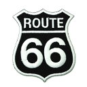 【アパレルスタッフセレクト】ワッペン ROUTE66(ブラック) アメリカ 車 標識 アップリケ わっぺん アイロンで簡単貼り付け 1000円以上お買い上げでゆ...