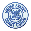 【アパレルスタッフセレクト】ワッペン アイロン ミリタリー COAST GUARD USA 軍物 紋章 ホワイト 海軍 アップリケ わっぺん アイロンで簡単貼り...