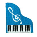 【アパレルスタッフセレクト】ワッペン アイロン ピアノ 楽器 ミュージック PIANO ブルー アップリケ わっぺん wappen アイロンで簡単貼り付け 10...