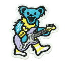 【アパレルスタッフセレクト】デッドベア 音楽 ミュージック ブルー Grateful Dead ギター ワッペン アップリケ わっぺん wappen アイロンで...