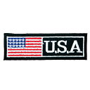 【アパレルスタッフセレクト】ワッペン アイロン USA アメリカ ブラック エンブレム 国旗 デザイン アップリケ わっぺん wappen アイロンで簡単貼り付...