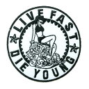 【アパレルスタッフセレクト】ワッペン アイロン Live Fast Die Young メッセージ 太く短く生きる デザイン アップリケ わっぺん wappe..