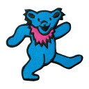 【アパレルスタッフセレクト】ワッペン アイロン DEAD BEAR デッドベア キャラクター ブルー 動物 クマ アップリケ わっぺん wappen アイロンで...