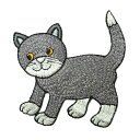 【アパレルスタッフセレクト】ワッペン アイロン ネコ 猫 CAT 動物 キャット キャラクター グレー アップリケ わっぺん アイロンで簡単貼り付け 1000円...