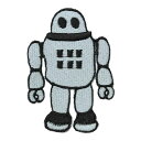 【アパレルスタッフセレクト】ワッペン アイロン ロボット robot キャラクター グレー デザイン アップリケ わっぺん wappen アイロンで簡単貼り付け...