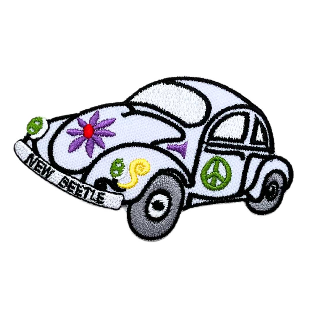 【アパレルスタッフセレクト】ワッペン アイロン ワーゲン ヒッピー レトロ アート ホワイト 車 CAR　..