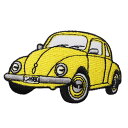 【アパレルスタッフセレクト】ワッペン アイロン ワーゲンビートル イエロー 車 アップリケ わっぺん wappen アイロンで簡単貼り付け 1000円以上お買い...