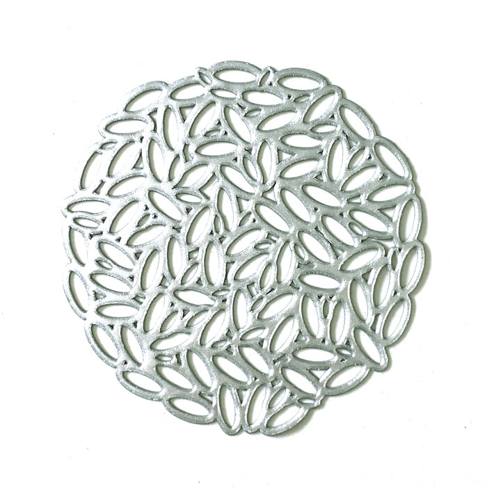 コースター リーフ（4枚入）シルバー