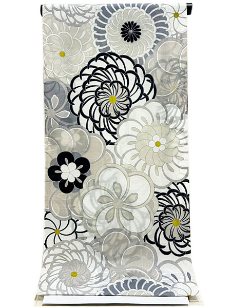 小紋 夏用 紗 小紋 洗える着物 反物 百華 手捺染 吸汗速乾加工 テイジン素材 絽 紗 生地 上品 浴衣 ゆかた お洒落 レトロ ロマン 日本製 夏着 MOMOKA 百華 D-2 送料無料