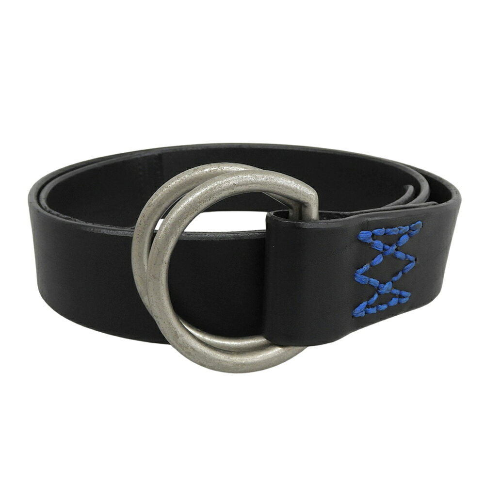 新着【中古】 美品 ヴィズヴィム visvim VEGGIE RESERVATION BELT レザー ダブルリング ベルト サイズ36 黒 ブラック メンズ