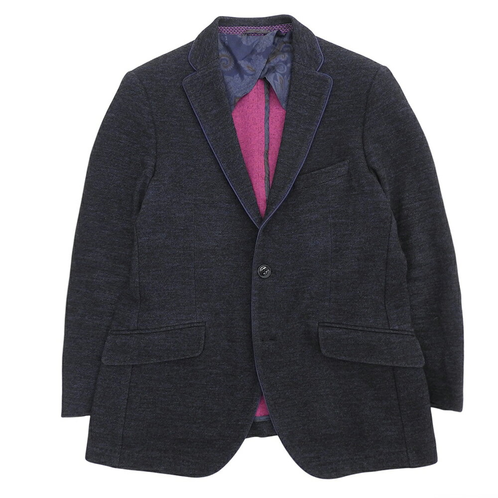 乐天商城 - 新着【中古】 超美品 エトロ ETRO New Jersey ニュージャージー コットン ウール アンコンストラクション ジャケット ネイビー サイズ48 メンズ