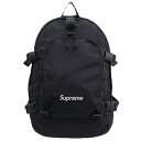 新着【中古】美品 シュプリーム Supreme 2019年 現行ロゴ CORDURA コーデュラ ナイロン 刺繍 & ボックス ロゴ バックパック リュック 黒 旅 メンズ 19AW 1