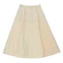 新着【中古】超美品 モンクレール 2022年商品 SKIRT コットン キャンバス デニム フレア ロング スカート 42 L アイボリー レディース 旅 ほぼ未使用