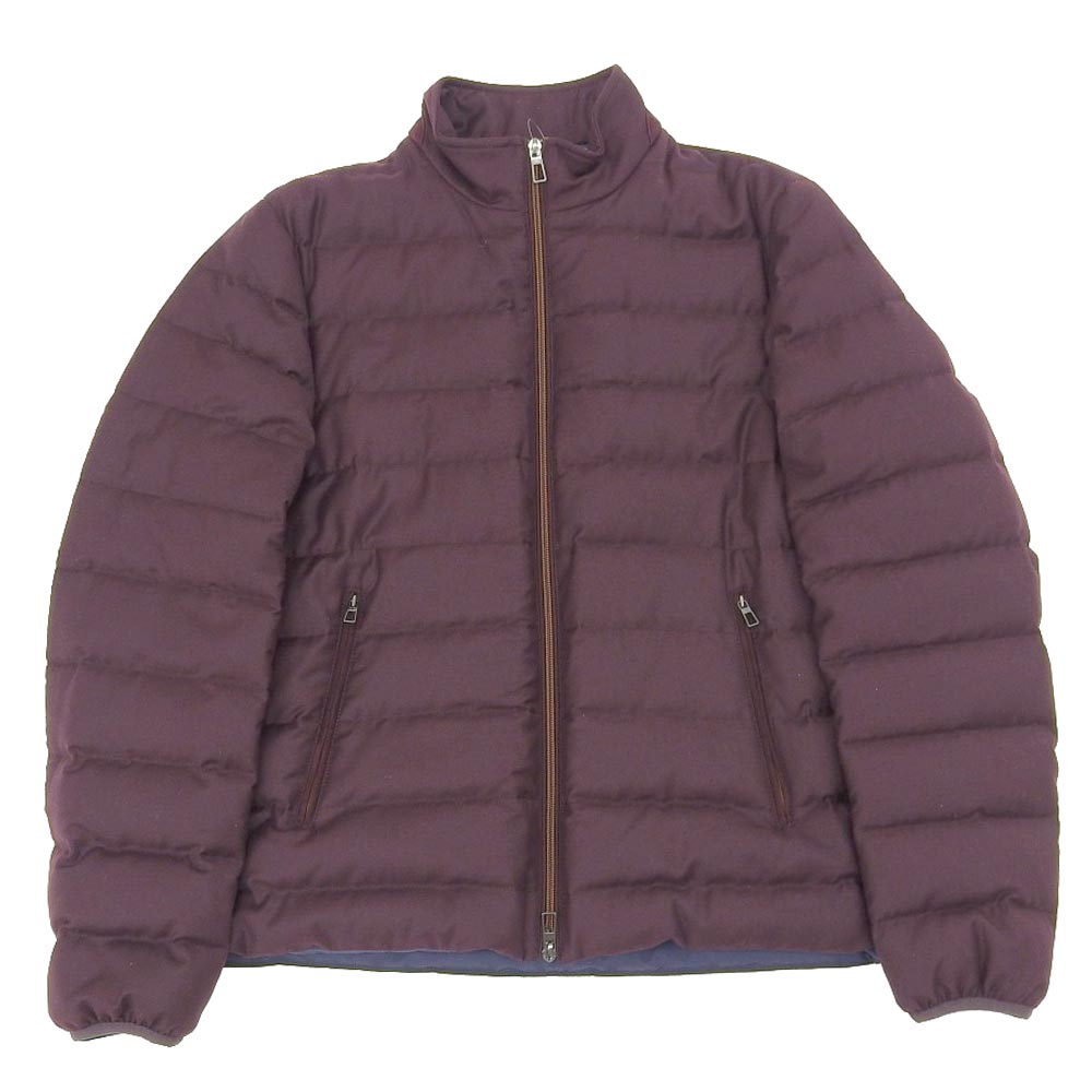 新着【中古】未使用 タグ付 ロロピアーナ Loro Piana 2020年 FAI2048 GATEWAY BOMBER レザー ウール ダウン ボンバー ジャケット S ボルドー メンズ