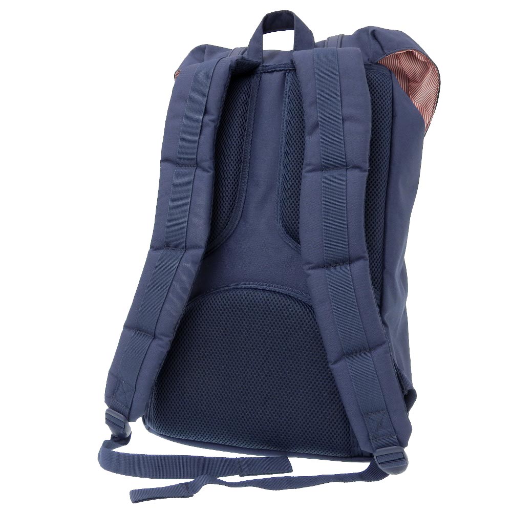 新着【中古】超美品 Herschel Supply ハーシェルサプライ ブルー×ホワイト バイカラー バックパック リュックサック ラバーストラップ キャンバス