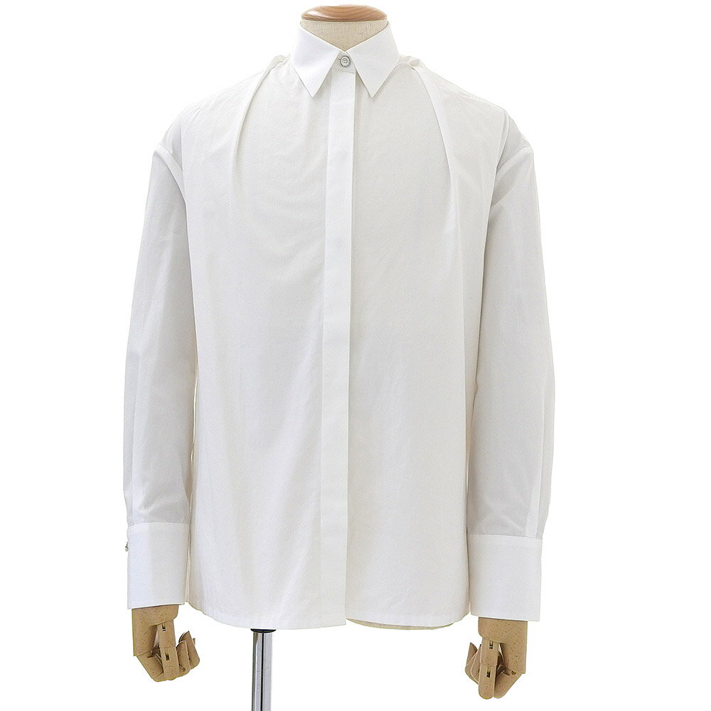 楽天スーパーセール！【中古】超美品 ジバンシー 2021年商品 BW60T4111N OVERSIZED SHIRT WITH DRAPED COLLAR オーバーサイズ シャツ 34 レディース 白 21ss