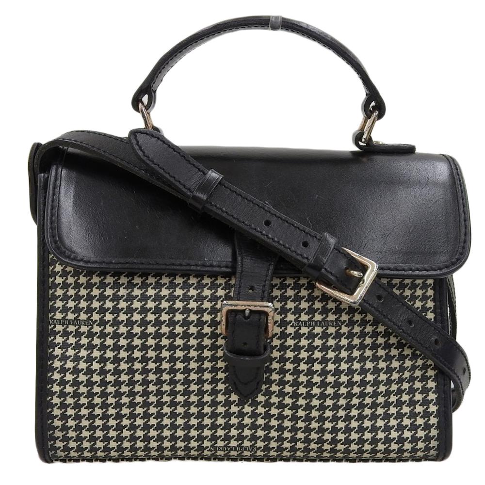 RALPH LAUREN - 【中古】 美品 ラルフローレン RALPH LAUREN 90年代 ヴィンテージ ギンガムチェック PVC & レザー 2way ショルダー クロスボディ ハンド バッグ レディース 旅