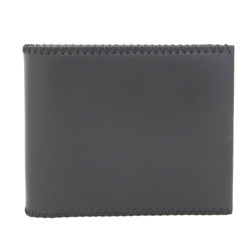 新着【中古】未使用 展示品 ポールスミス Paul smith 現行ロゴ レザー ウォレット 二つ折り財布 小銭入2段 札入2カ所 黒 メンズ レディース ビジネス