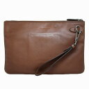 楽天スーパーセール!【中古】美品 ゼニア Ermenegildo Zegna 現行レザータグ レザー イントレチャート ビジネス クラッチ バッグ ポーチ スト...