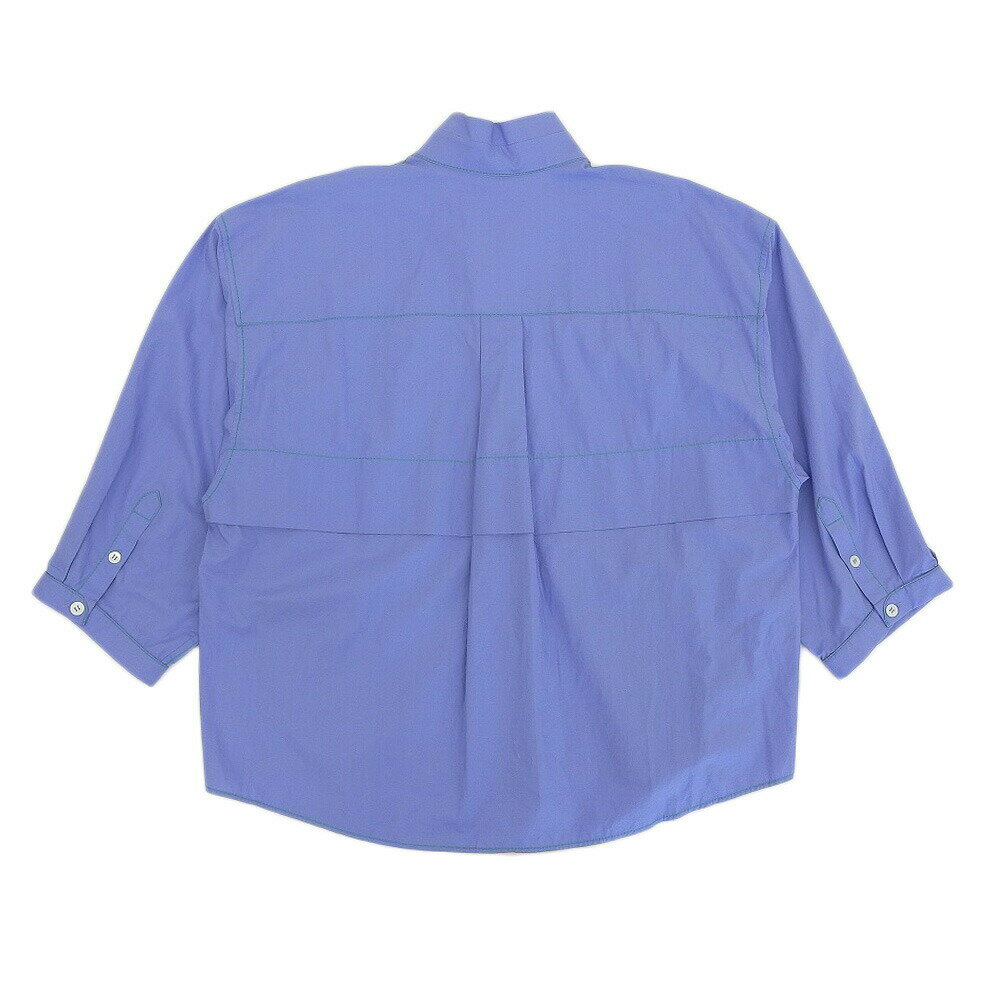 【中古】超美品 マルニ MARNI タグ付 2018年商品 ノーカラー オーバーサイズ シャツ 38 レディース