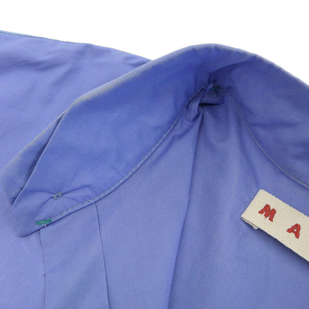 【中古】超美品 マルニ MARNI タグ付 2018年商品 ノーカラー オーバーサイズ シャツ 38 レディース