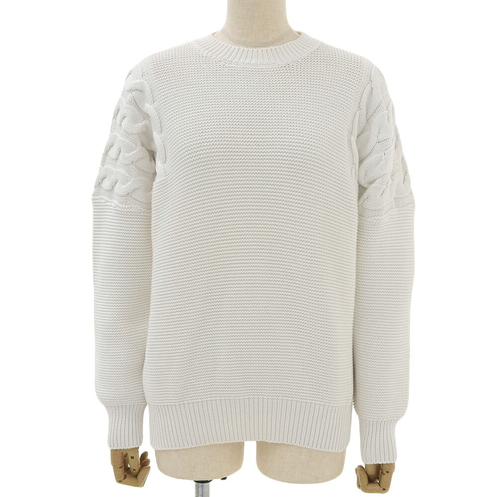 乐天商城 - 【中古】 超美品 マックスマーラ MAX MARA 2021年商品 ストレッチコットン チェーンモチーフ ローゲージ クルーネックニット S レディース