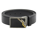 楽天スーパーセール!【中古】未使用箱付 ダンヒル dunhill 2019年商品 DU19R4P15GO001 アートスクエア バックル レザー ベルト 黒 4...