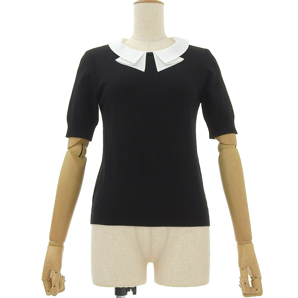 楽天スーパーセール！【中古】超美品 フォクシー 2021年商品 42443 Folded Bow Knit Top フォルデッドボウニットトップ 38 銀座店限定 定価67100円