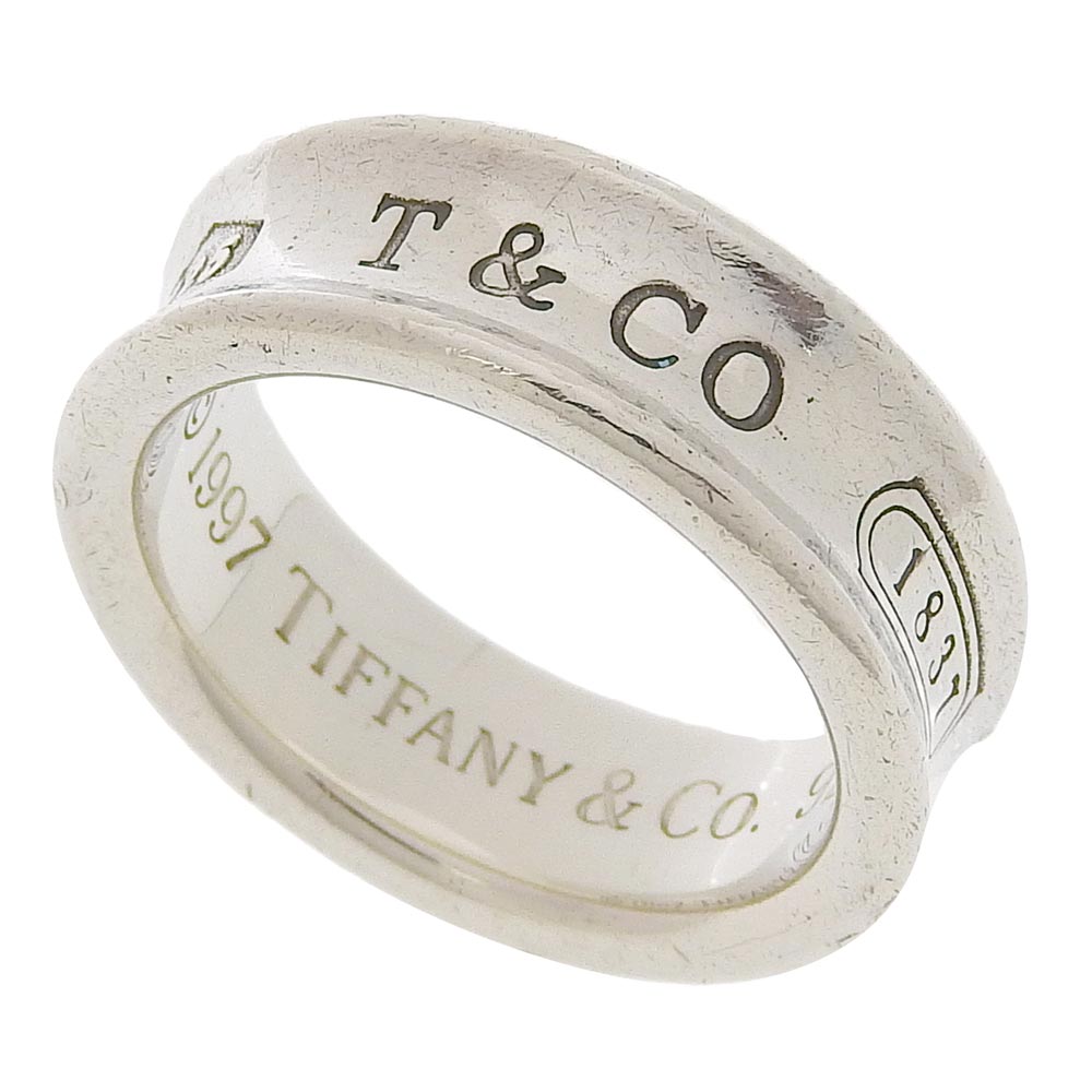 新着【中古】超美品 ティファニー Tiffany & Co. 1837 ナロー ワイド ミディアム リング 13号 シルバー925 指輪 メンズ レディース