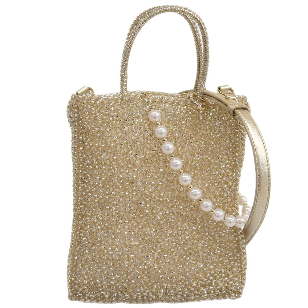 新着【中古】超美品 アンテプリマ 現行 PB22FN90DT アデッソ ミニアトゥーラ ワイヤー 2way ショルダー ハンドバッグ ビジュー ほぼ未使用 定価61600円のサムネイル