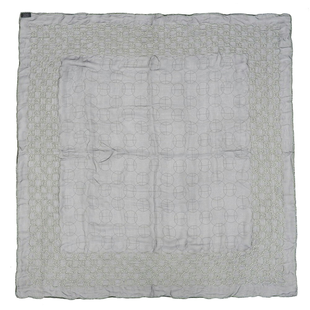 新着【中古】超美品 箱付 エルメス 現行タグ カレ プレシュー エクスリブリス ビジュー シルク100% モスリン スカーフ ストール 110cm ほぼ未使用のサムネイル