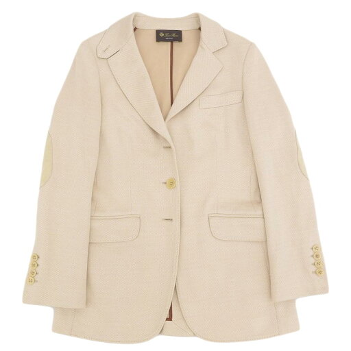 【中古】 超美品 ロロピアーナ Loro Piana 現行タグ シルクコットン エルボーレザーパッチ 段返り3つボタン ジャケット 38 レディース 【中古】 超美品 ロロピアーナ Loro Piana 現行タグ シルクコットン エルボーレザーパッチ 段返り3つボタン ジャケット 38 レディース