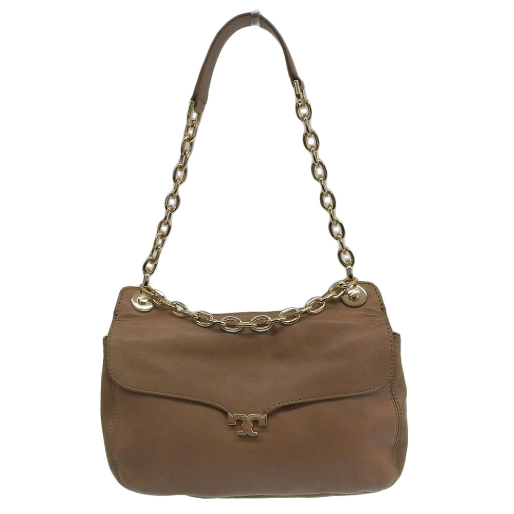 【中古】 超美品 トリーバーチ Tory Burch 現行タグ ラムレザー 2way チェーン ショルダー ハンドバッグ ブラウン GD金具 レディース 数回使用程度