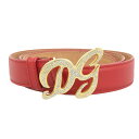 新着【中古】 美品 ドルチェ&ガッバーナ DOLCE&GABBANA 現行ロゴ DG ラインストーン バックル レザー ウエスト ベルト 34インチ 85cm ...
