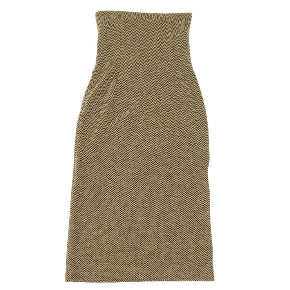 【中古】 美品 エリン ELIN 現行タグ ブークレウール ヘリンボーン柄 ハイウエスト ロングスカート 38 定価45100円