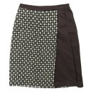 新着【中古】 超美品 ミュウミュウ MIUMIU 90年代 ヴィンテージ 旧タグ ウール×シルク 切替 ひざ丈 スカート 38 レディース M