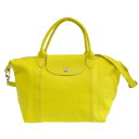 新着【中古】 美品 ロンシャン Longchamp 2020年 1512737020 ル プリアージュ CITRON レザー 2way ショルダー トップハンドル ハンドバッグ S レディース(4)