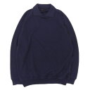 新着【中古】 超美品 ロロピアーナ Loro Piana カシミヤ70% シルク30% ハイゲージ ポロ ニット セーター 52 L ネイビー グレー 襟 メンズ ビジネス 旅 数回使用程(4)