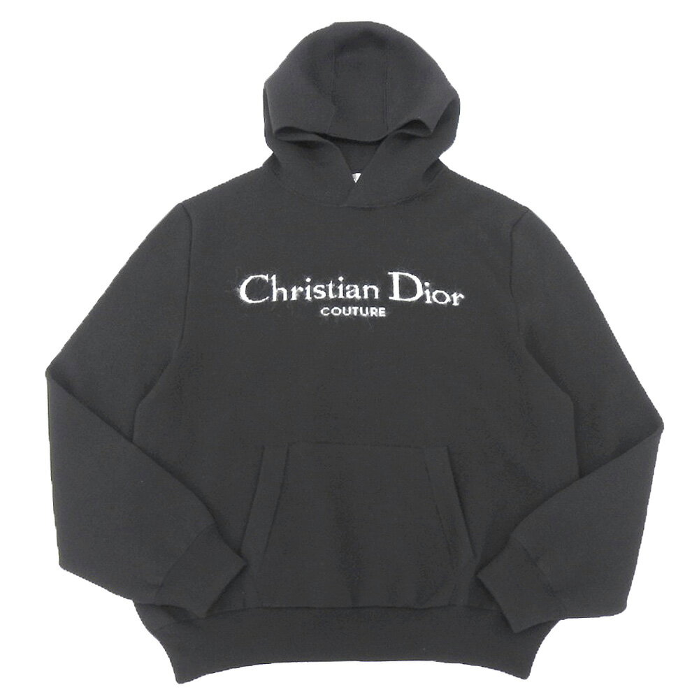 【中古】 超美品 クリスチャンディオール Christian Dior 2024年 443M649AM008 シャギーロゴ ウール フード ニット パーカー X...