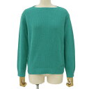 新着【中古】 超美品 プラダ PRADA 2019年商品 カシミヤ30% ウール70% ローゲージ ジャガードロゴ ニット セーター 42 エメラルド レディー...