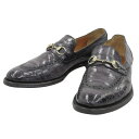 楽天スーパーセール!【中古】超美品 グッチ GUCCI 最高級ライン メダリオン Uチップ クロコダイル ビット ローファー 42 1/2 27-27.5cm メンズ 定価80万円(4)