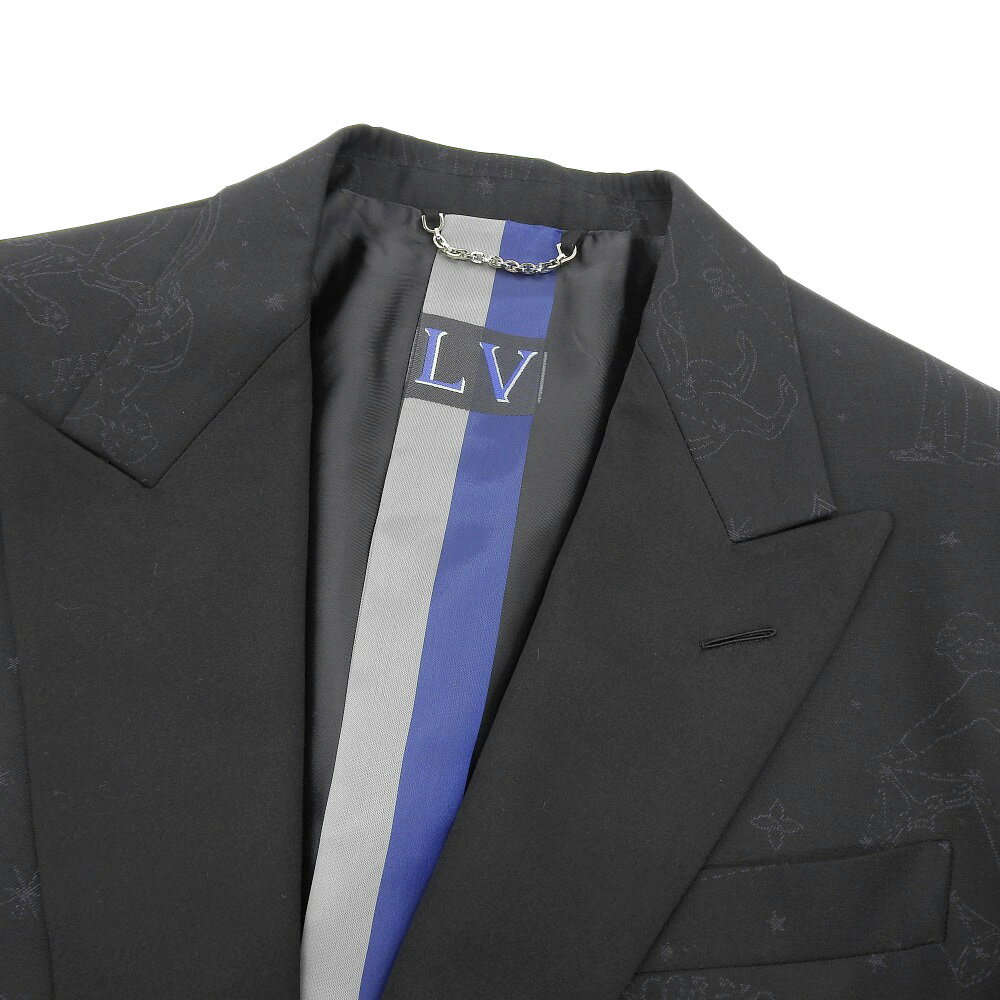 【中古】 超美品 ルイヴィトン LOUIS VUITTON 2019年商品 HGCD3E LV モノグラム ウール シルク 12星座 ドレス テーラード ジャケット 50 M 1B メンズ ほぼ未使用