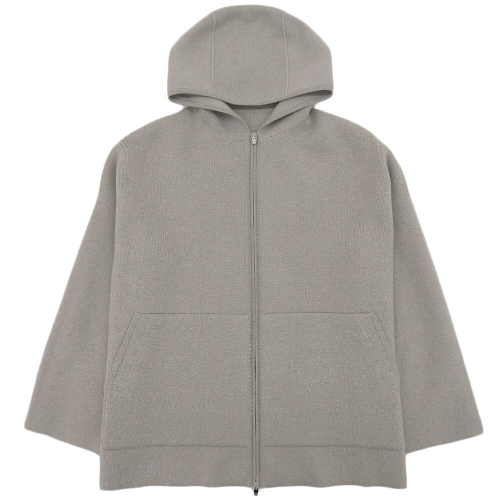 【中古】 超美品 ロロピアーナ Loro Piana 現行タグ ベビーカシミア100% 肉厚ニット リバーシブル フード付き ショートコート M ほぼ未使用