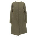 新着【中古】 超美品 ミュウミュウ MIUMIU 90年代 ヴィンテージ Aライン ノーカラー ナイロン パデット ロングコート 44 中綿