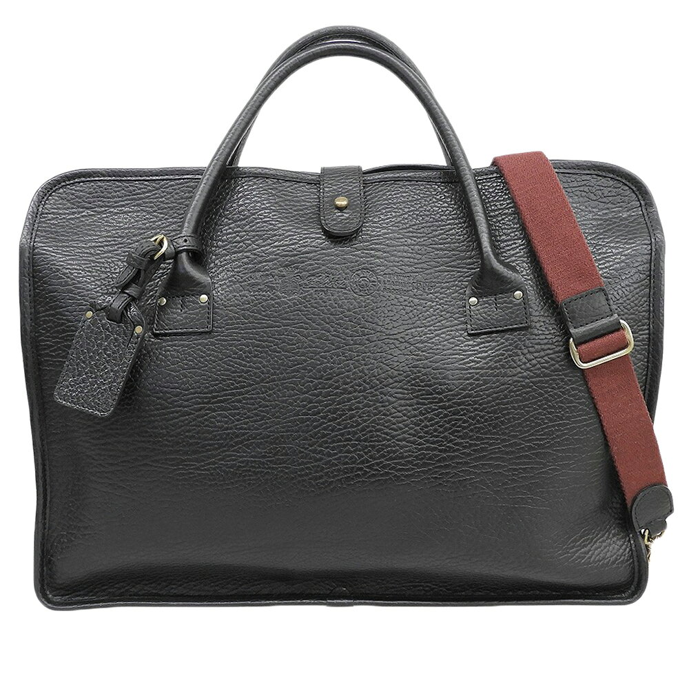Felisi - 新着【中古】 超美品 フェリージ Felisi 2022年 03-13 レザー 2WAY ショルダー ビジネス ボストン バッグ シボ革 ブラック 袋付き 定価165000円 メンズ
