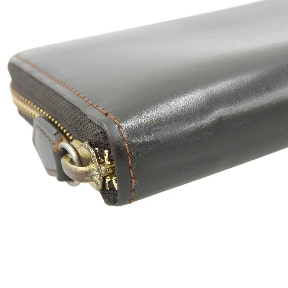 【中古】 箱付美品 ココマイスター COCOMEISTER 現行販売品 オークバーク ブリストル レザー ラウンドジップ ウォレット 二つ折り長財布 小銭 紳士 定価74000円