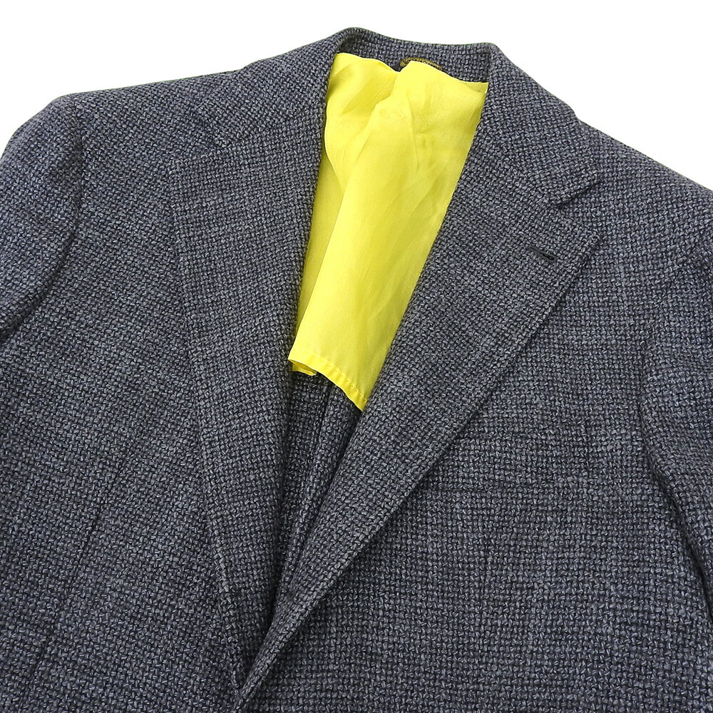 新着【中古】 超美品 ガボ Gabo 現行タグ 段返り3つボタン ウール×シルク 3B ジャケット 54 メンズ
