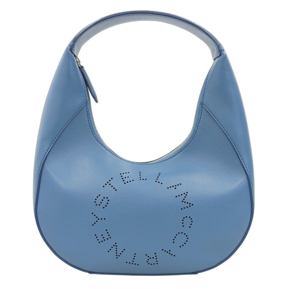 樂天商城 - 【中古】 超美品 ステラマッカートニー Stella McCartney 現行販売商品 スモール ホーボー パンチング ステラロゴ ハンドバッグ 水色 ほぼ未使用