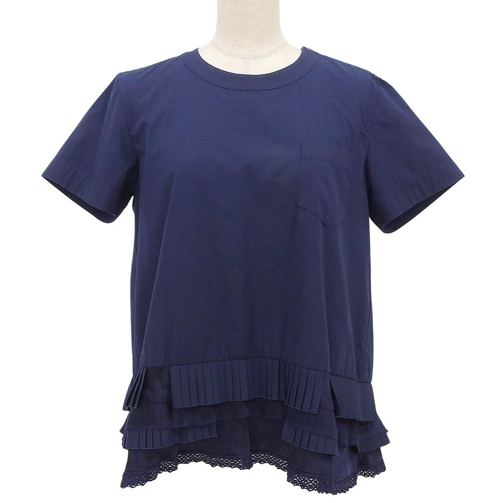 乐天商城 - 【中古】 超美品 サカイ Sacai 2019年商品 SCW-011 プリーツ切替 フレア レース ブラウス サイズ2 レディース